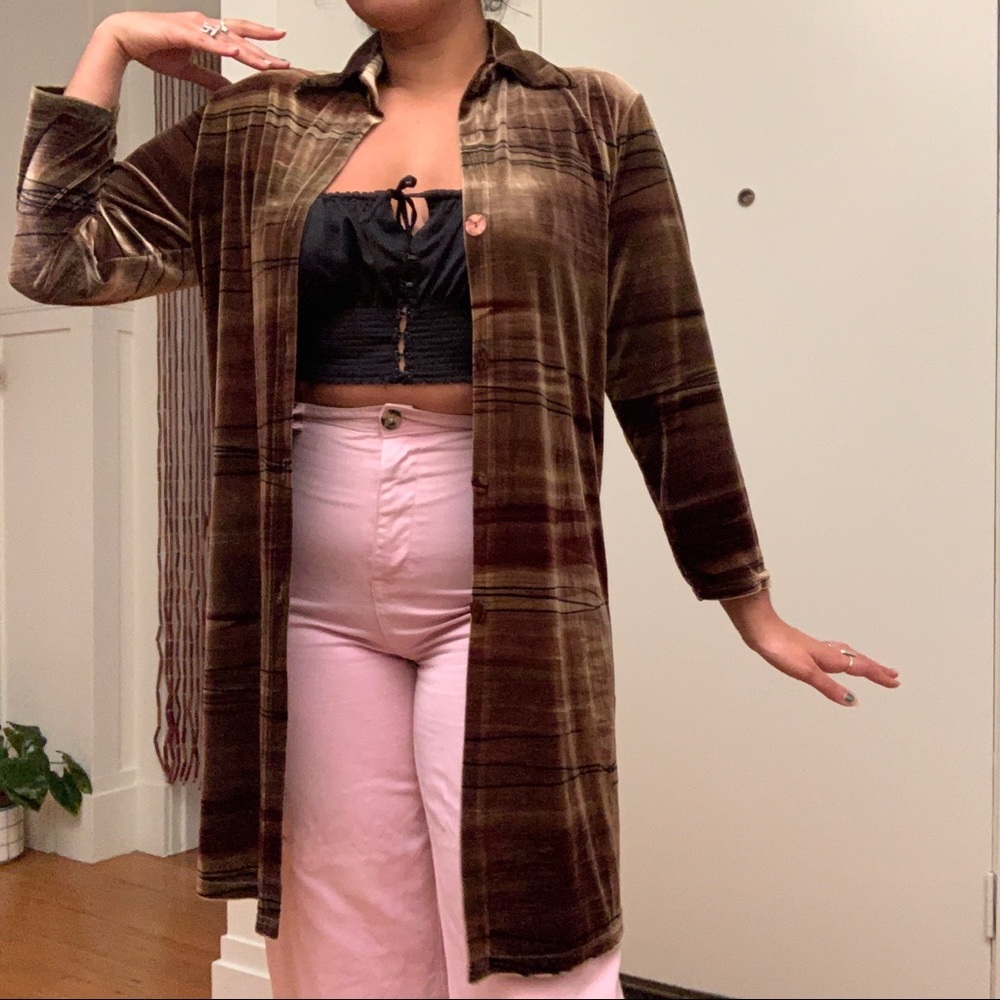 Untagged Brown Patterned Light Jacket/Dress